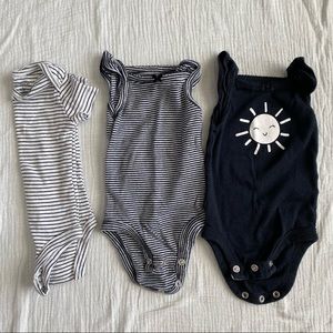 3 short sleeve onesies